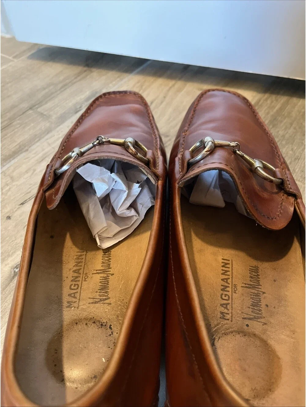 MAGNANNI MENS HORSEBIT LOAFERS CHILI BROWN SIZE 9.5M GOOD COND!